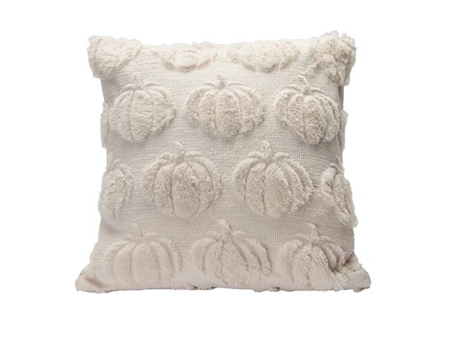 POLYESTER FLEECE EMBROIDERED CUSHION (PUMPKINS) (18" X 18")